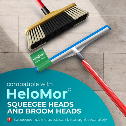 HeloMorSqueegee Broom Scrubbing Brush with Telescopic Long Handle for Garage, Patio, Deck, Tile and Shower (16 Inch (3 Pack))