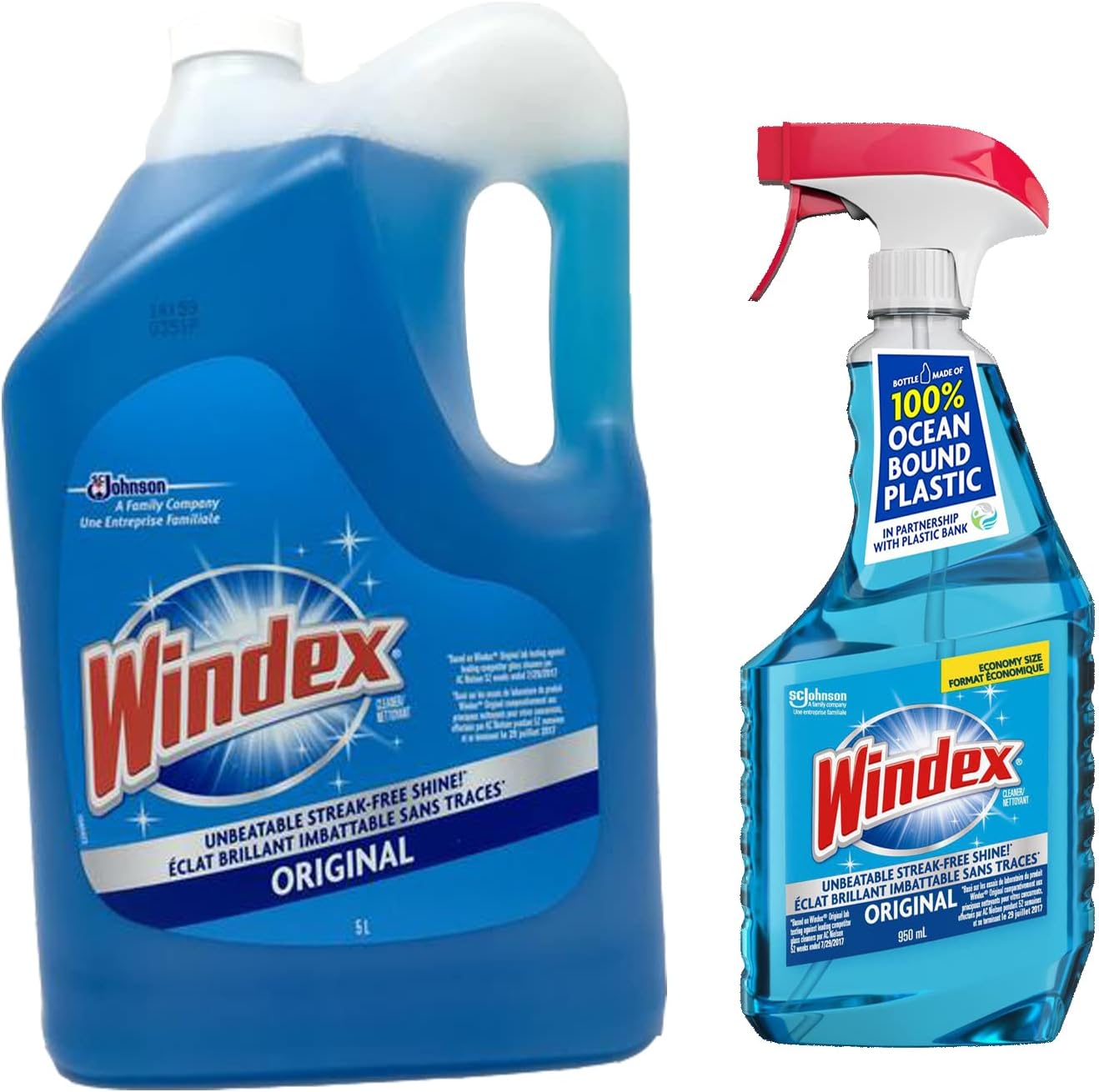 SC Johnson Windex Original Glass Cleaner Set: 5L refill +950 ml Trigger Spray