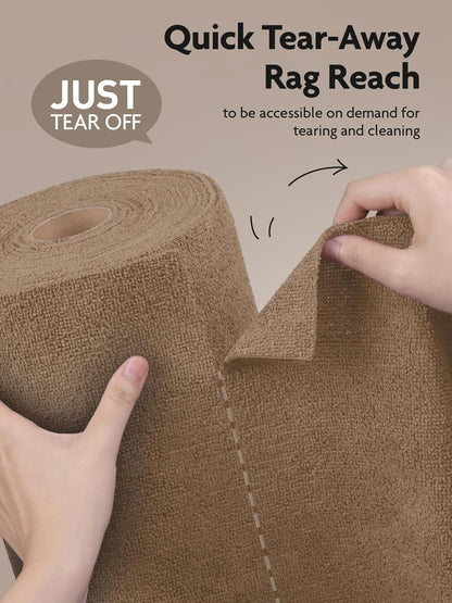 Fantasticlean Microfiber Cleaning Cloth Roll -75 Pack, Tear Away Microfiber Towels, 12" x 12", Reusable, Washable, Scratch Free, Ultra Absorbent Dishcloth for All-Around Cleaning Supplies (White)