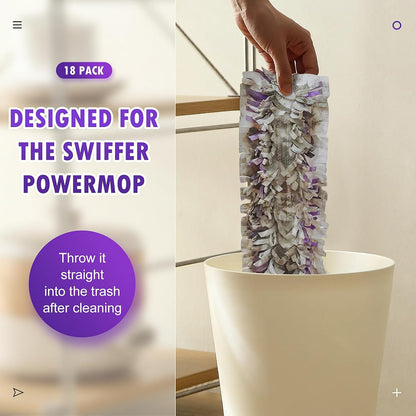 Pure Realm 40 Cout Power Mop Pads Refills for Powermop , Multi-Surface Disposablen swiffer Power Mop Pads，Unscented Spray Cleaning Repalcement Pads Refill