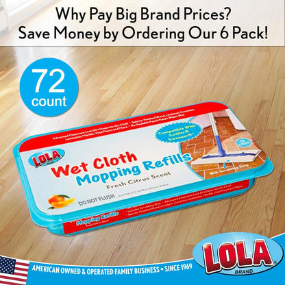 LOLA Dry Sweeping Cloth Refill Pads, 32 Pack, Unscented, Compatible with Swiffer Floor Mop, Comparable to Swiffer Refills, 11" x 8.13"