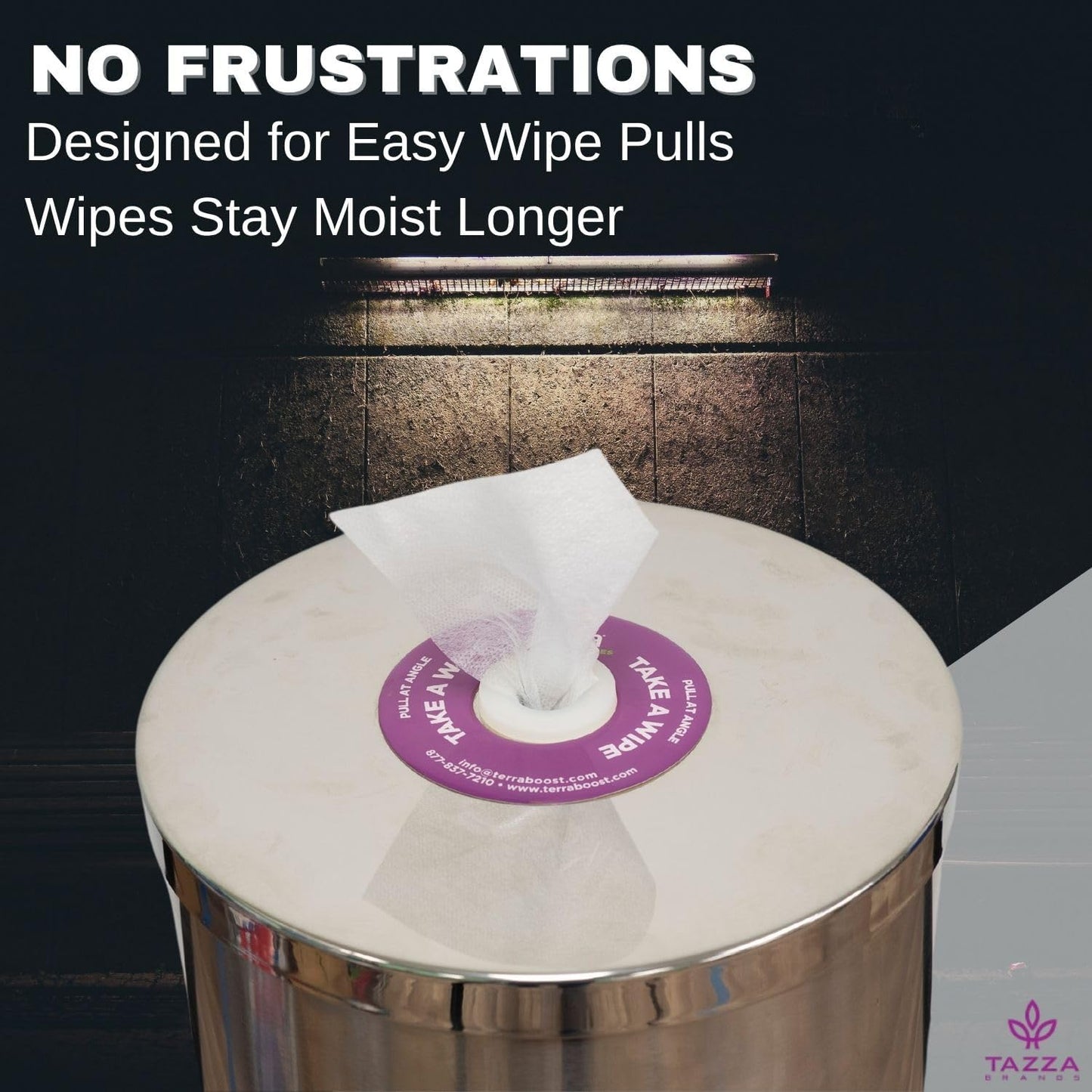 Tazza Budget Gym Equipment Wipe Dispenser – Ultra-Discount Model with Lift-Off Access, Compact Wipes Holder & Built-in Trash Can