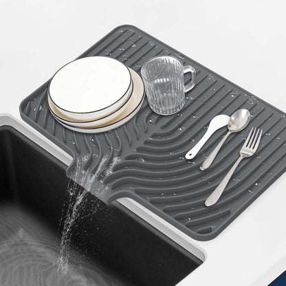GUUKIN Sponge Holder for Kitchen Sink, Sink Caddy and Soap Tray | 10x4 inch Kitchen Sink Organizer | Compatible with Scrub Daddy, Kitchen Sink Accessories (Grey)
