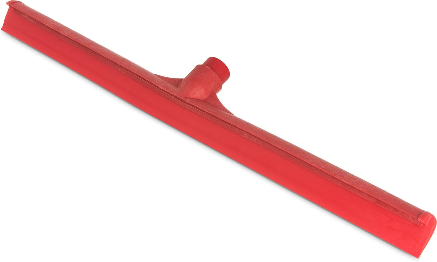 SPARTA 24" Floor Squeegee Replacement Head, Seamless Rubber with Rust-Free Plastic Frame for HACCP Compliance, Heavy-Duty Industrial Use, Thermoplastic Rubber, 24 Inches, Red