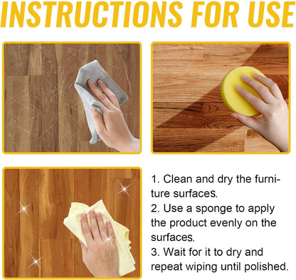 355ml Micro-Molecularized Natural Beeswax Floor Polish Spray, Beeswax Essential Oil Wax, Bees Wax Wood Polish Spray, for Living Rooms, Kitchens, Wood Furniture Floor (1PCS)