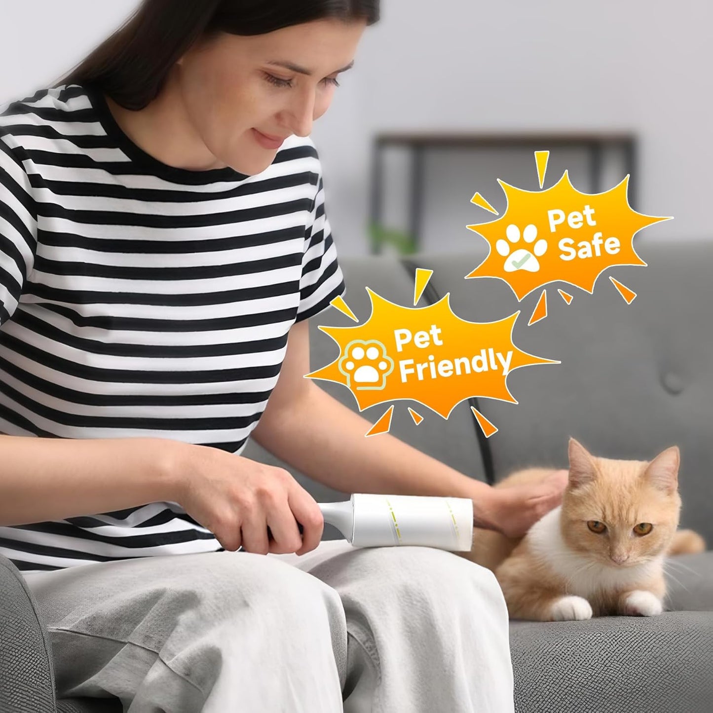 Extra Sticky Lint Roller for Pet Hair, 600 Sheets with 2 Reinforced Handles, Heavy Duty Lint Roller for Clothes, Couch, Furniture & Car