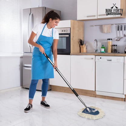 Nine Forty Heavy Duty, Industrial-Strength Cotton Wedge Dust Mop Head - Home & Commercial Hardwood Floor Cleaning - Designed for High-Performance Janitorial & Housekeeping Tasks