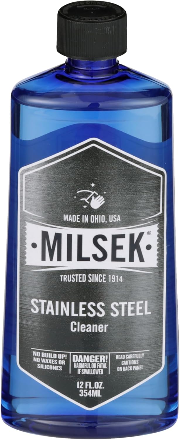 Milsek Stainless Steel Cleaner - Multipurpose Cleaning Supplies for Home and Kitchen Appliances, Sink, Stovetop, Dishwasher, Microwaves and Refrigerators - 12 Fl Oz (Pack of 1)