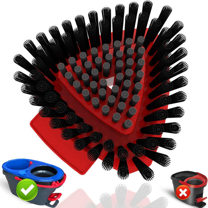 2 Pack Upgrade Scrub Brush Replace Heads Compatible with O Cedar EasyWring 1 Tank Spin Mop,Mop Replacement Scrubber Head Brush,Floor Cleaning Brush,More Layers of Bristles for Bathroom, Deck, Kitchen