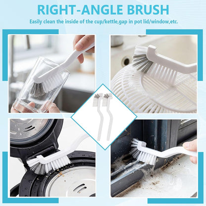 15PCS Crevice Cleaning Brush Set, Hard Bristle Grout Scrub Brushes, Multifunctional Gap Detail Cleaning Tools for Bathroom, Kitchen, Window Sill, Tile Corners & Household Deep Cleaning