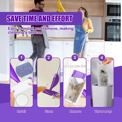 20 Count Disposable Mop Pads Refills for Swiffer Wet Jet Spray Mops, Wet Jet Mopping Pads for All Purpose Multi Surface Hardwood Floor Cleaning, 4 Layers Thickened and Super Absorbent
