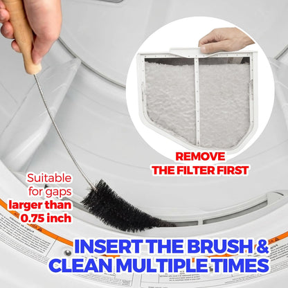 Holikme Dryer Vent Cleaner Kit 2 Pack - Household Cleaning Supplies,Long Flexible Refrigerator Coil Brush Radiator Brush,Dryer Lint Brush Home Essentials for Lint Trap Dust Vacuum Brush