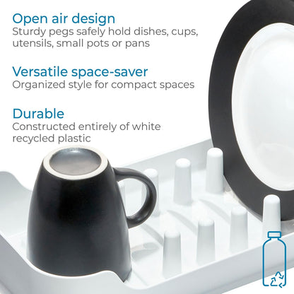 iDesign Recycled Plastic Double Suction Sink Caddy, White