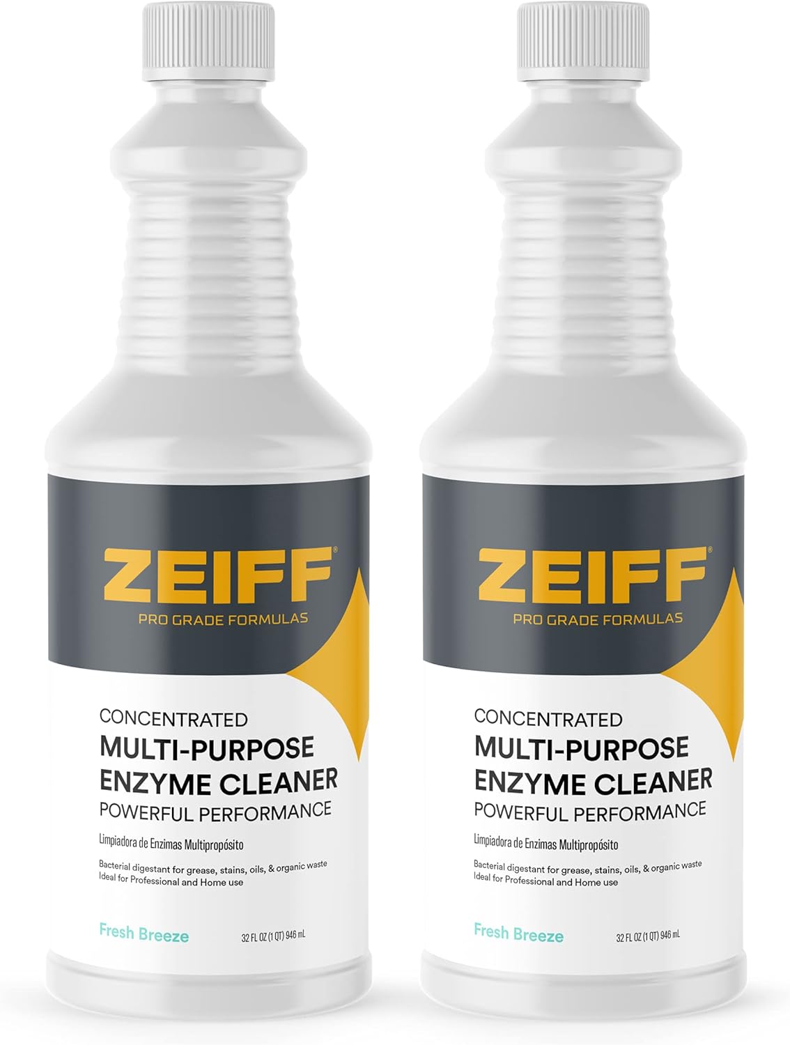 Zeiff Pro-Grade Multi-Purpose Probiotic Enzyme Cleaner - Powerful Cleaning & Odor Eliminating Formula For Professional & Home Surfaces - 32 Ounce - Fragrance Free