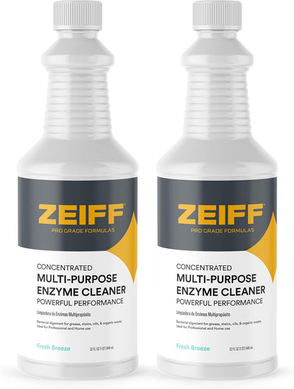 Zeiff Pro-Grade Multi-Purpose Probiotic Enzyme Cleaner - Powerful Cleaning & Odor Eliminating Formula For Professional & Home Surfaces - 32 Ounce - Fragrance Free