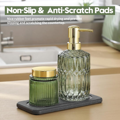 Fast Water Absorption Sink Organizer Tray Set, 3-Pack Compact and Space-Saving Stone Soap Holder Caddy for Kitchen & Bathroom Counter, Faucet Splash Guard, White (1pc of 8"x3.8" + 2pcs of 3.8"x3.8")