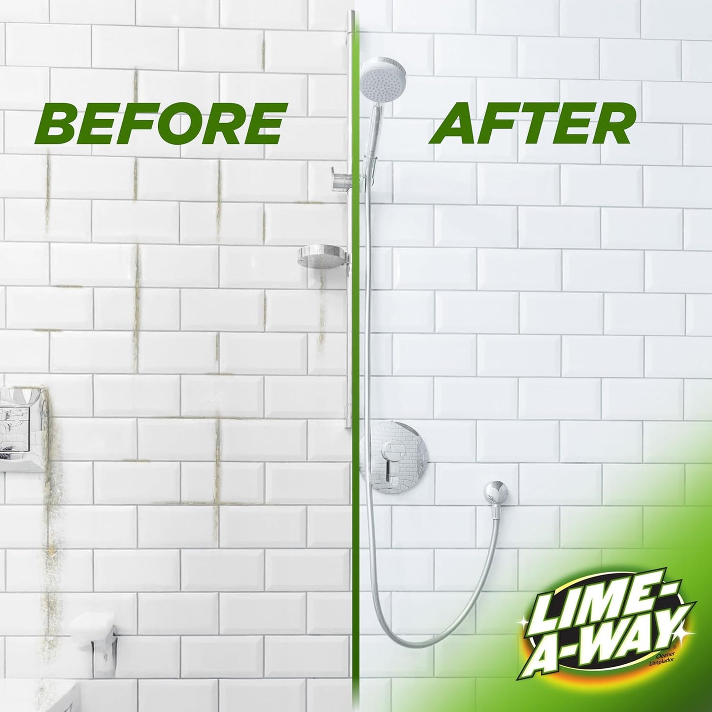 Lime-A-Way Hard Water Stain Remover Spray, Removes Lime, Calcium & Rust in Seconds, Bathroom Cleaner, 22 fl oz
