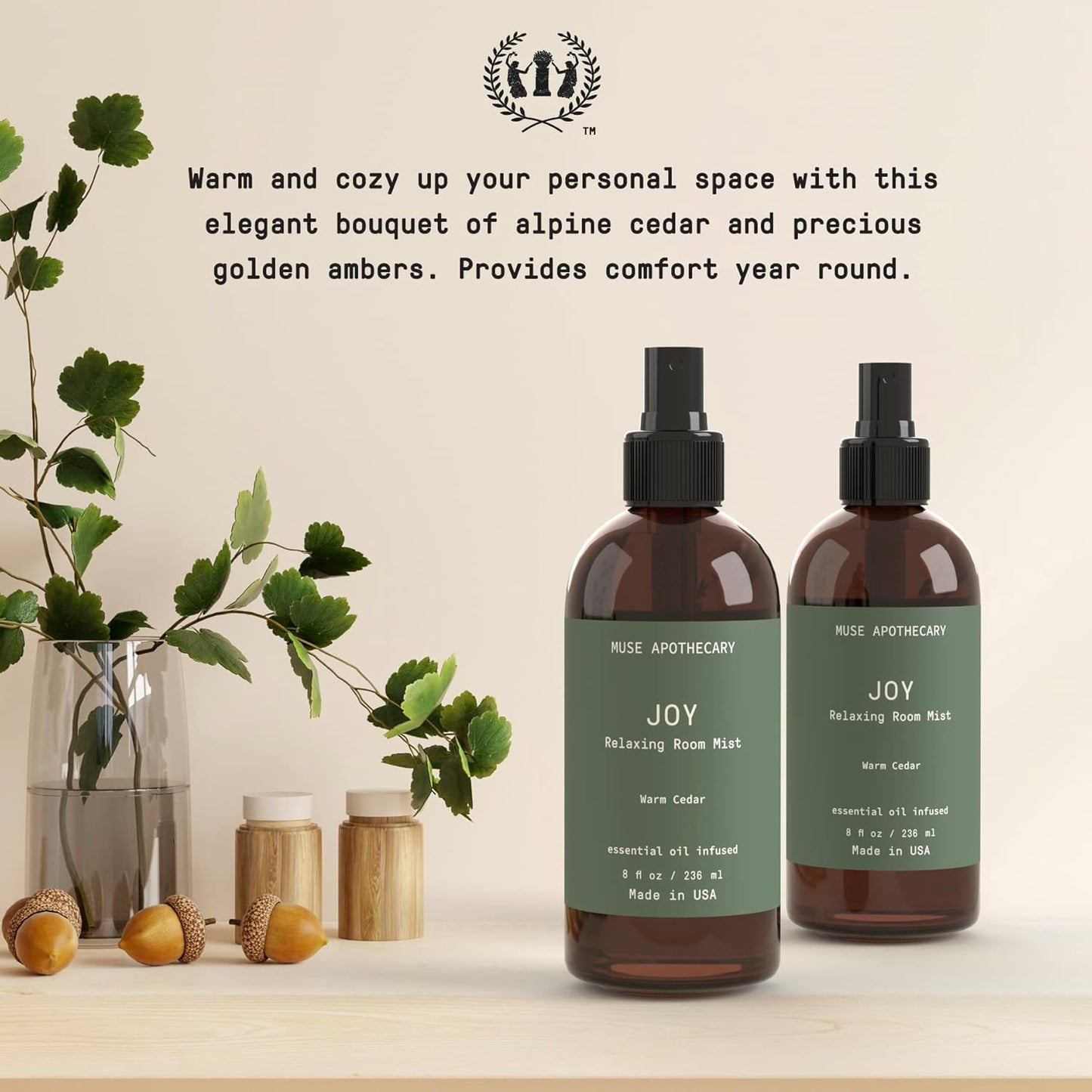 Muse Apothecary Room Ritual - Aromatic and Relaxing Room Mist, 4 oz, Infused with Natural Essential Oils - Aloe + Eucalyptus + Lavender