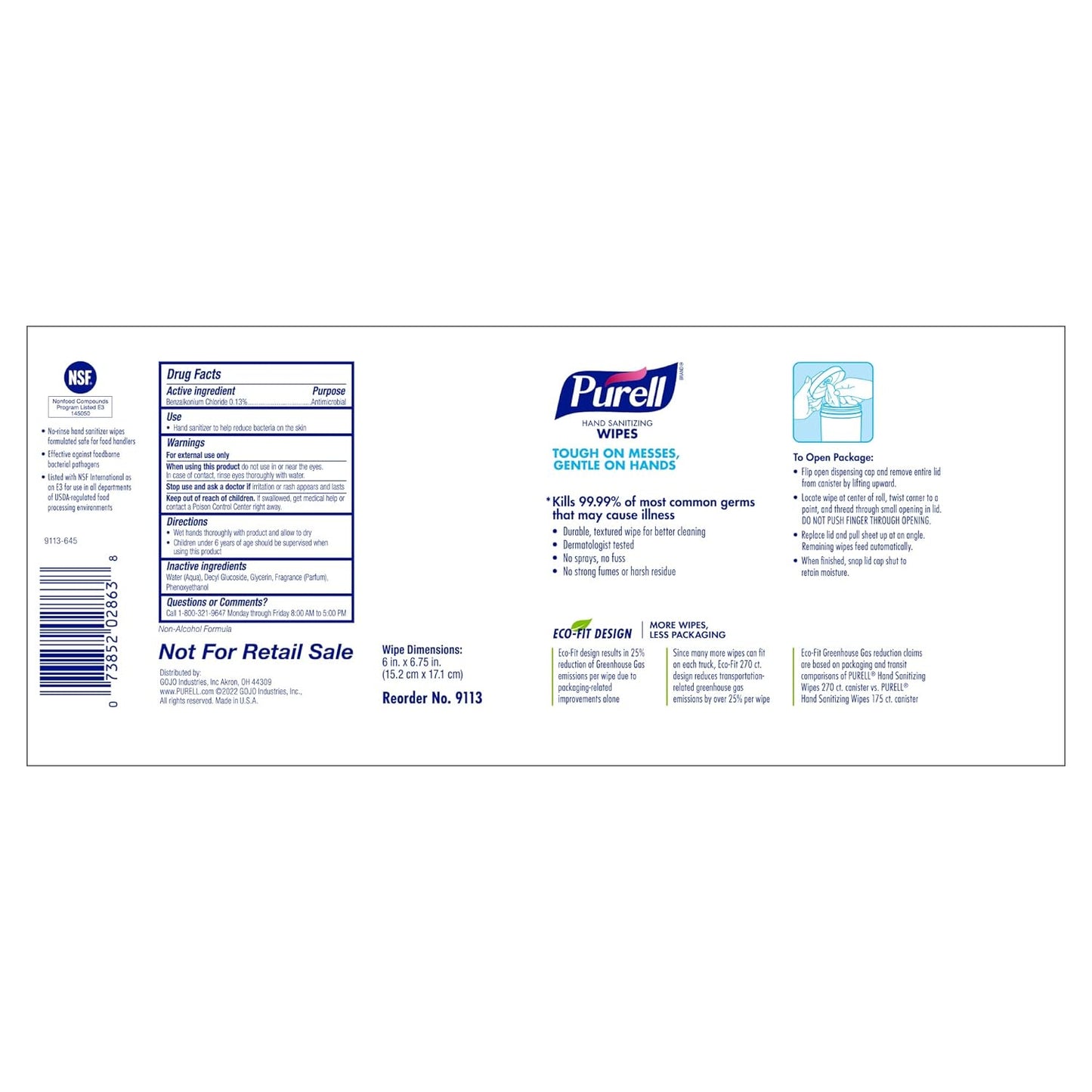 Purell Hand Sanitizing Wipes, Clean Refreshing Scent, 40 Count Hand Wipes Canister (Pack of 6) - 9120-06-CMR