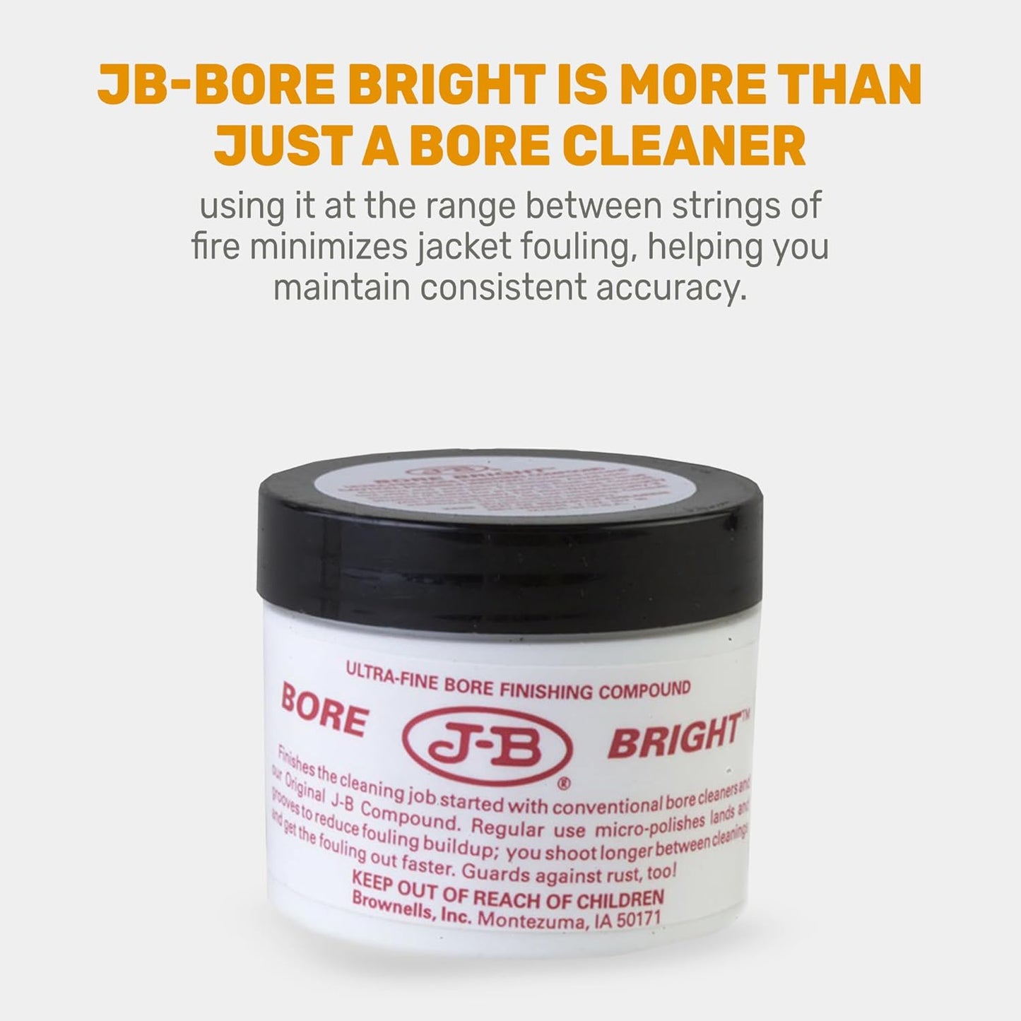 Brownells J-B Bore Bright Gun Cleaner Solvent Oil-Paste, Gunsmithing Tools Maintenance Cleaning Supplies, 2 oz. (57g) Jar
