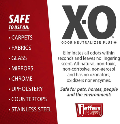 Jeffers X-O Pet Odor Neutralizer Plus & Cleaner Concentrate, 16 oz - Non Enzyme, Multi-Surface Deodorizer with Light Fresh Scent for Dogs, Cats, Horse & People, Urine Odor Remover, Makes 1 Gallon