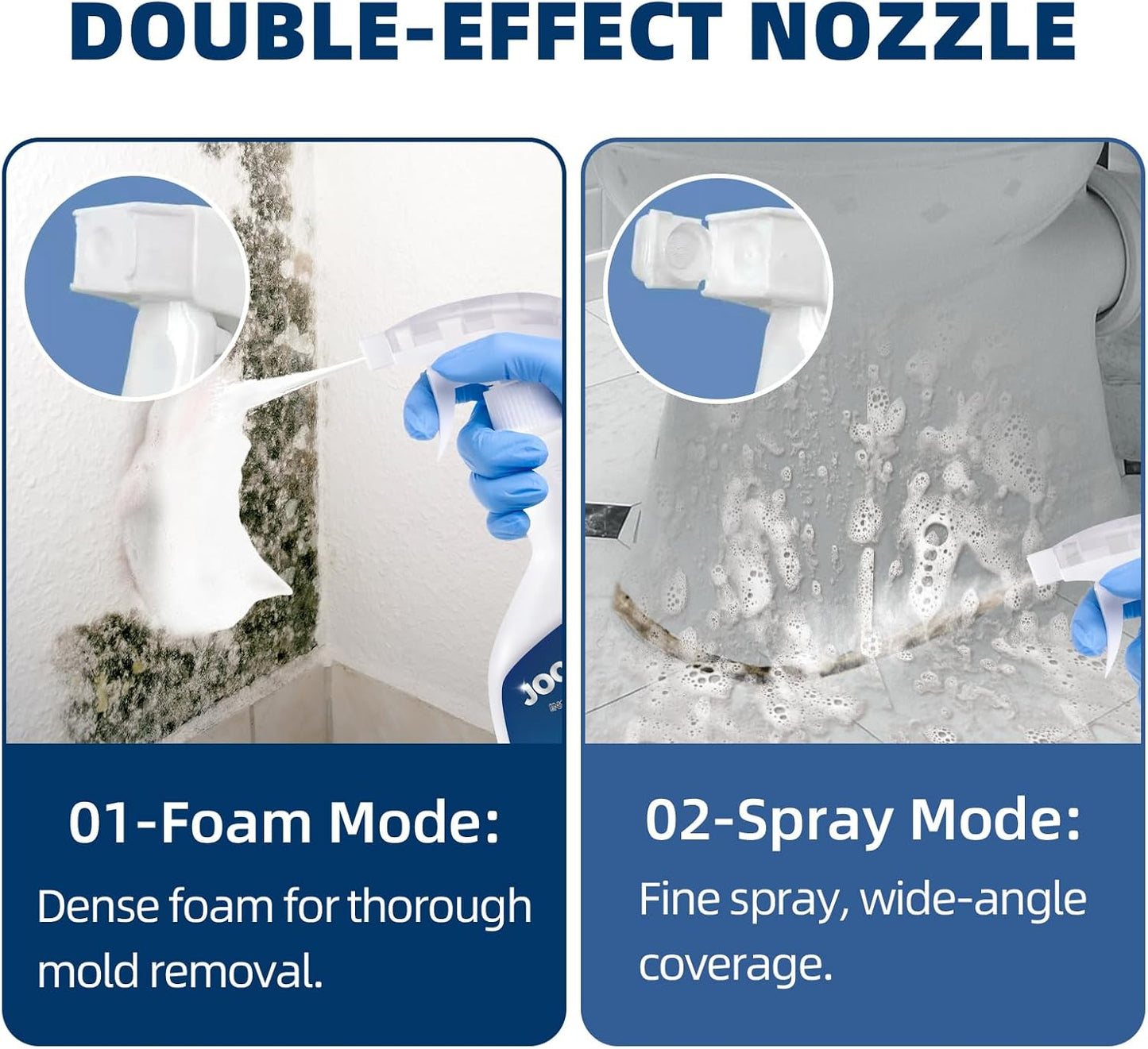Jocecury 500ml Powerful Kitchen Degreaser Foam Spray – Multipurpose Grease Remover for Pots, Pans, Countertops & Appliances with 2-in-1 No-Rinse Dual Spray Nozzle (Lemon)