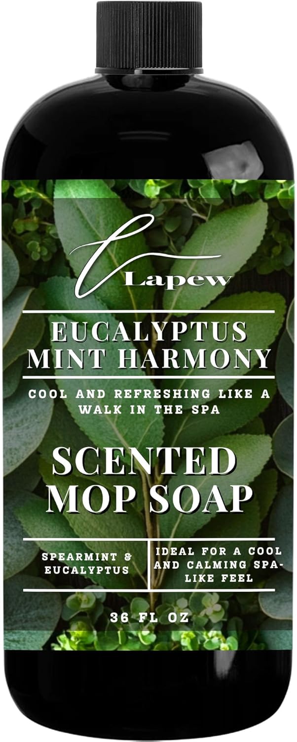 Lapew Santal Scented Mop Soap - Luxury Floor Cleaner Concentrate for Mopping Tile, Laminate, Vinyl & Hardwood | Streak-Free, Low-Foam | 36 oz - Colors C