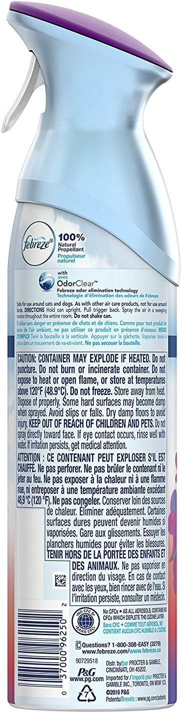 Febreze Air Mist Air Freshener Spray, Odor-Fighting Room Spray, Air Fresheners for Home and Bathroom and Kitchen, Aerosol Can, Gain Island Fresh Scent, 8.8oz, (Pack of 2)