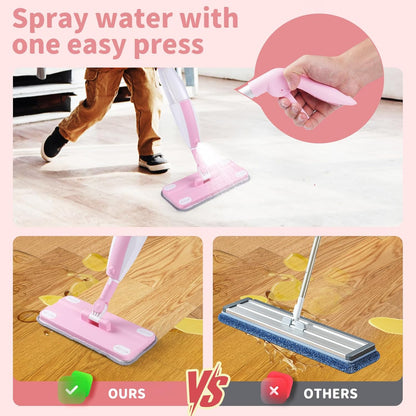 Kids Spray Mop, Fun & Functional Toddler Mop Cleaning Set,Real Working Mini Mop, Pretend Play Toy –Includes Spray Bottle,Washable Microfiber Pads, Montessori Kids Cleaning Toy Set -Green