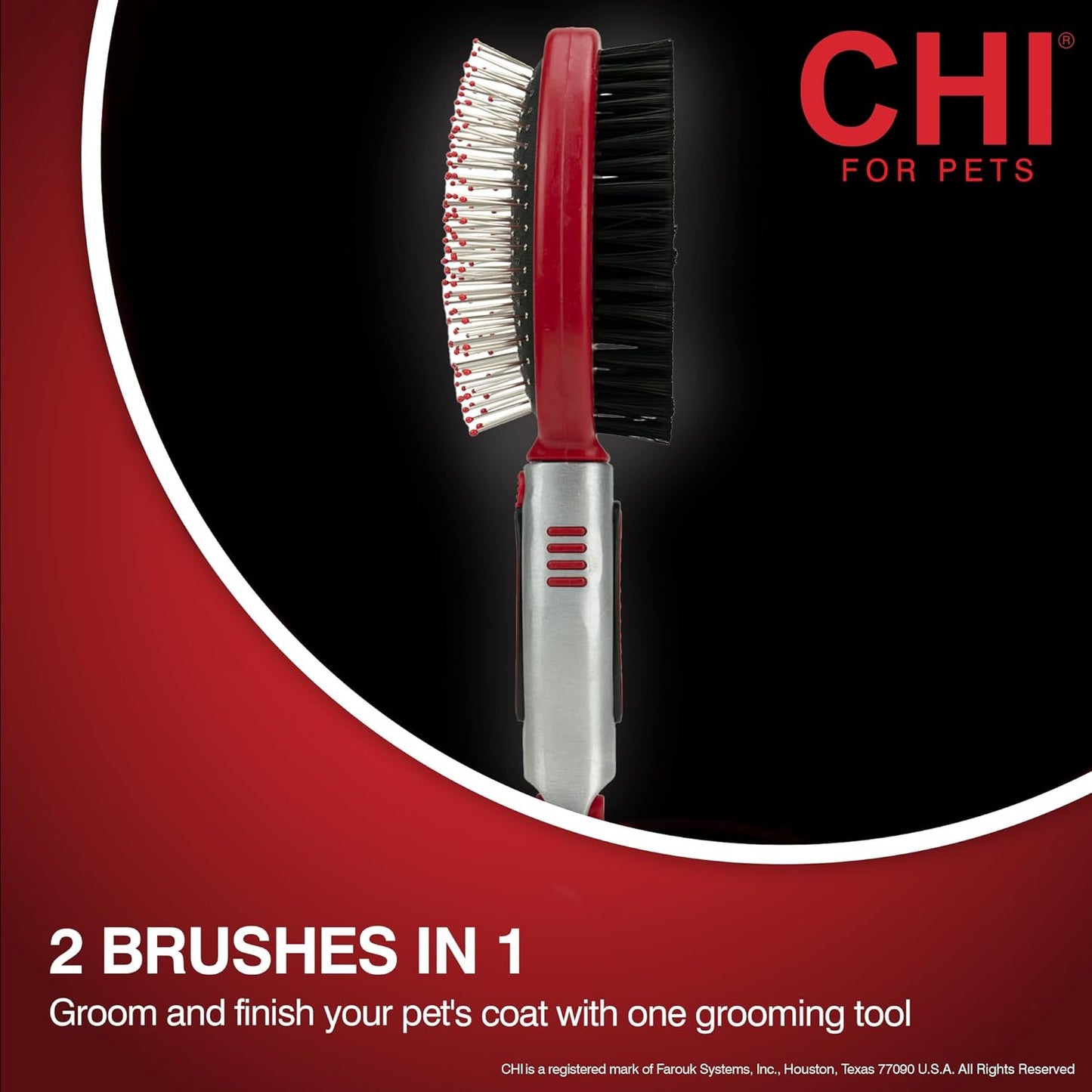 CHI for Dogs Rubber Fur Accumulator Brush, Dog Grooming Tool for Removing Loose Hair and Lint from Coats Furniture Clothing and Car Seats, Flexible Rubber Bristles, Easy Clean Grooming Brush