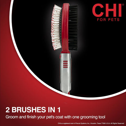 CHI for Dogs Rubber Fur Accumulator Brush, Dog Grooming Tool for Removing Loose Hair and Lint from Coats Furniture Clothing and Car Seats, Flexible Rubber Bristles, Easy Clean Grooming Brush