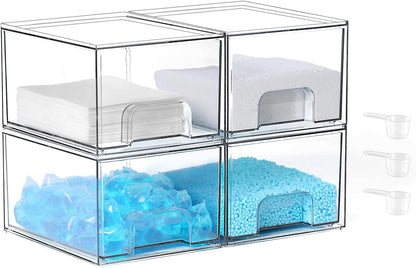 Laundry Pods Container and Laundry Detergent Powder Container Set, Dishwasher Pods Holder Set, Dryer Sheet Holder, Laundry Room Organization and Storage for Booster Beads, 3 PACK