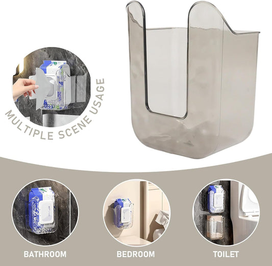 Wall Mounted Wipes Dispenser,Wall Mounted Tissue Box Holder,Kitchen Wipes Storage Box,Wipes Container for Bathroom (White/2 pcs)