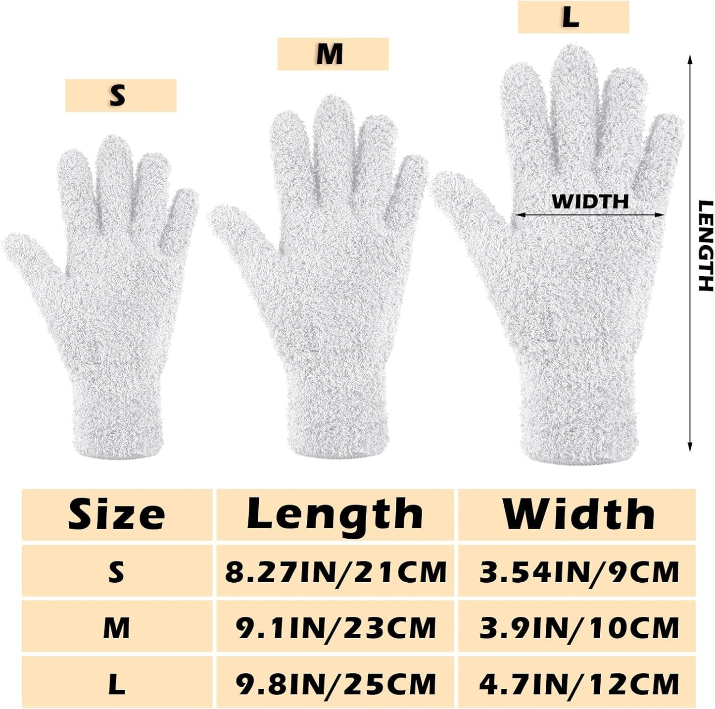 Patelai 3 Pairs Microfiber Plant Dusting Gloves Leaf Cleaning Gloves for Indoor Plants, Blinds, Furniture, House (Green Yellow,Blue,Pink,Medium)