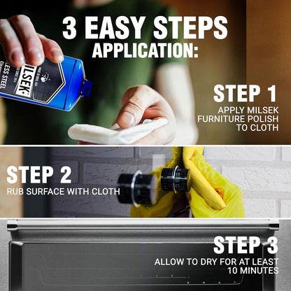 Milsek Stainless Steel Cleaner - Multipurpose Cleaning Supplies for Home and Kitchen Appliances, Sink, Stovetop, Dishwasher, Microwaves and Refrigerators - 12 Fl Oz (Pack of 1)