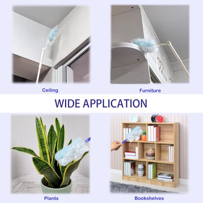 40Pcs Disposable Duster Refills, Electrostatic Fluffy for Cleaning Replacement Refills Bulk for Home Office Ceiling Surface Corner Dusting