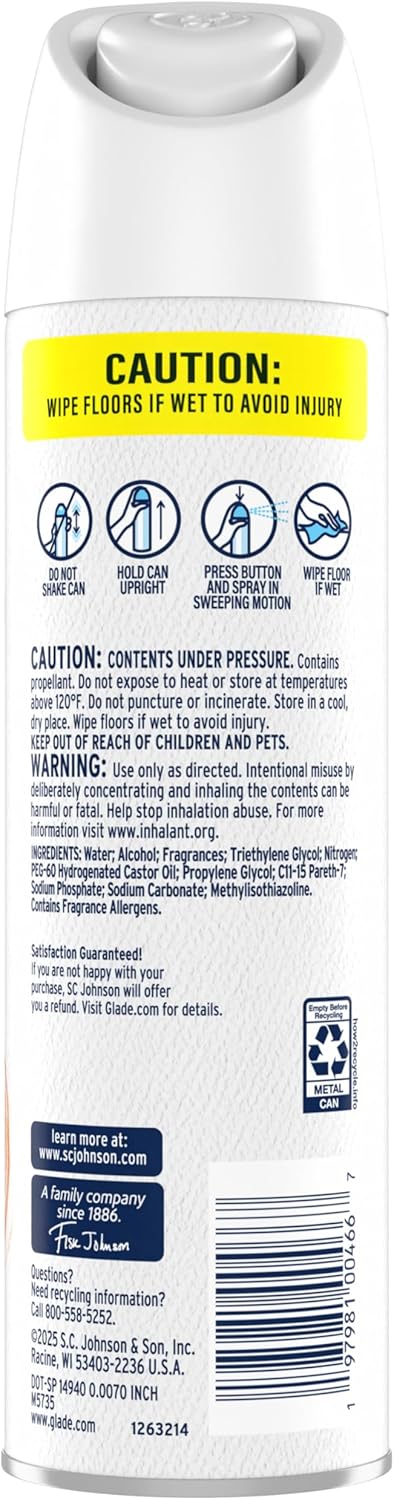 Glade Air Freshener Room Spray, Clean Linen Scent, Odor Fighting to Deliver Long Lasting Freshness, 7.3 Oz, 6 Count