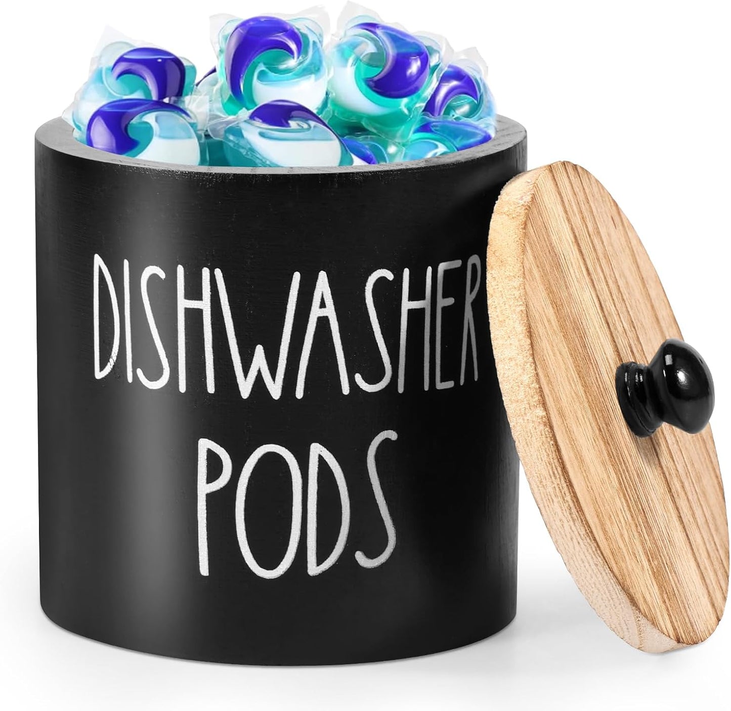 Dishwasher Pod Container Small Dishwasher Pod Holder With Lid Weekly Supply To Keep Fresh Round Storage Wide Opening Laundry Detergent Laundry Pod Holder Laundry Pods Container For Home Kitchens