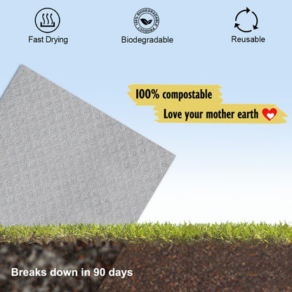 MoLKENE Swedish Dish Cloths - 10 Pack Reusable Kitchen Dishcloths - Ultra Absorbent Dish Towels for Washing Dishes - Cellulose Sponge Cloth Cleaning Rag - Assorted