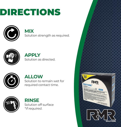 RMR Solutions RESTORE Disinfectant & Cleaner Concentrate, EPA Registered Mold Remover & Antibacterial Cleaning Solution for Kitchen, Bathroom, Floor, Home, Pet Areas, Counter, 3.34g, Makes 16 Quarts