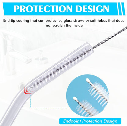 Straw Cleaner Brush 8PCS Long Straw Brushes Reusable Nylon Tube Brush Drinking Straw Cleaning Brush Set for Water Bottle, Straws, Tube, Flasks (8PCS Style 2)