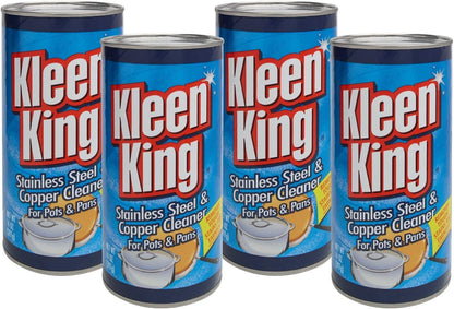 King Kleen Stainless Steel Cookware Cleaner and Copper Cleaner (14 oz, 1 Pack) Helps Remove Stains and Tarnish from Pots and Pans, Multi-Purpose Metal Cleaner, Powder Form