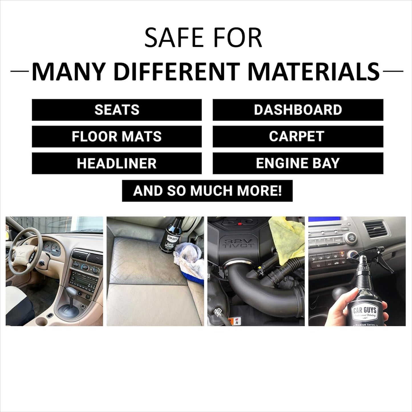 CAR GUYS Super Cleaner | Effective Car Interior Cleaner | Leather Car Seat Cleaner | Stain Remover for Carpet, Upholstery, Fabric, and Much More! | 18 Oz Kit with Microfiber Towel