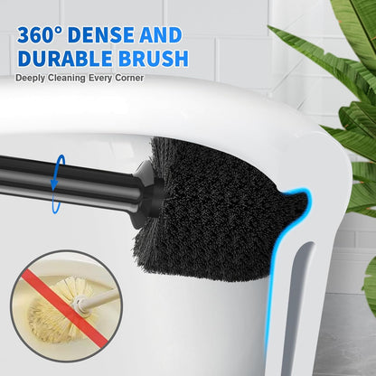 LOVLOY Toilet Plunger and Brush,2 Pack Bowl Brush and Heavy Duty Toilet Plunger Set with Ventilated Holder, 2-in-1 Toilet Brush and Plunger Combo for 5.3-inch Toilet Drain Bathroom Cleaning
