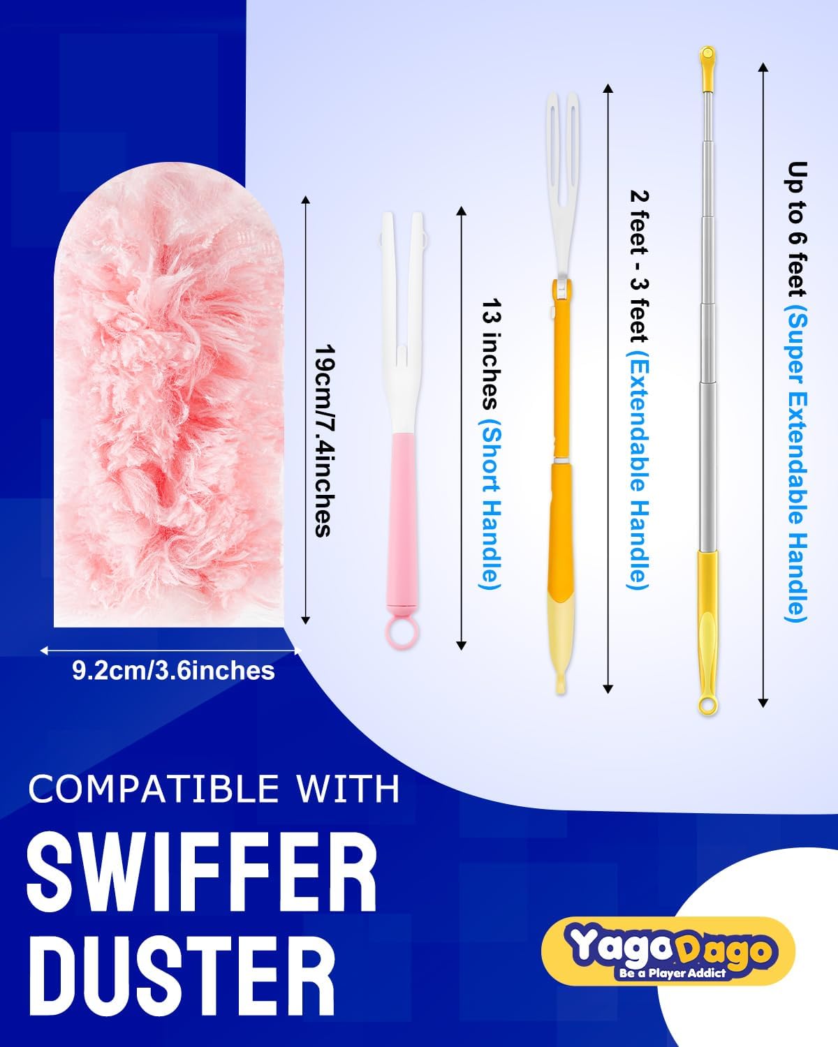 20 Count Duster Refill Compatible with Swiffer Hand Duster, Lavender Flavor Disposable Heavy Duty Duster Refills, Dusters Refills for Cleaning, Blinds & Ceiling Fan (Handle is Not Included)
