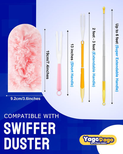 20 Count Duster Refill Compatible with Swiffer Hand Duster, Lavender Flavor Disposable Heavy Duty Duster Refills, Dusters Refills for Cleaning, Blinds & Ceiling Fan (Handle is Not Included)