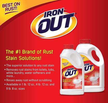 Iron OUT IO30N Rust Stain Remover Powder, 1 lb 12 oz Bottle, 2 Count