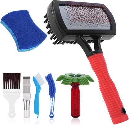 Aufind 7 PCS Different Air Conditioner Fin Cleaner kit, Brush Condenser Ac Coil Cleaner Air Refrigerator Fin Cleaner Evaporator Radiator Repair Clean Tool (Yellow)
