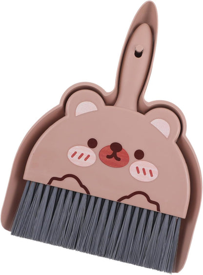 Upgrade Small White Broom and Dustpan Set, Hand Dustpan and Brush Set, Cute White Mini Broom and Dust pan Sets, Little Dust Pan for Home Use Tabletop Debris Cleaning Pet Cages Guinea Pig Cages