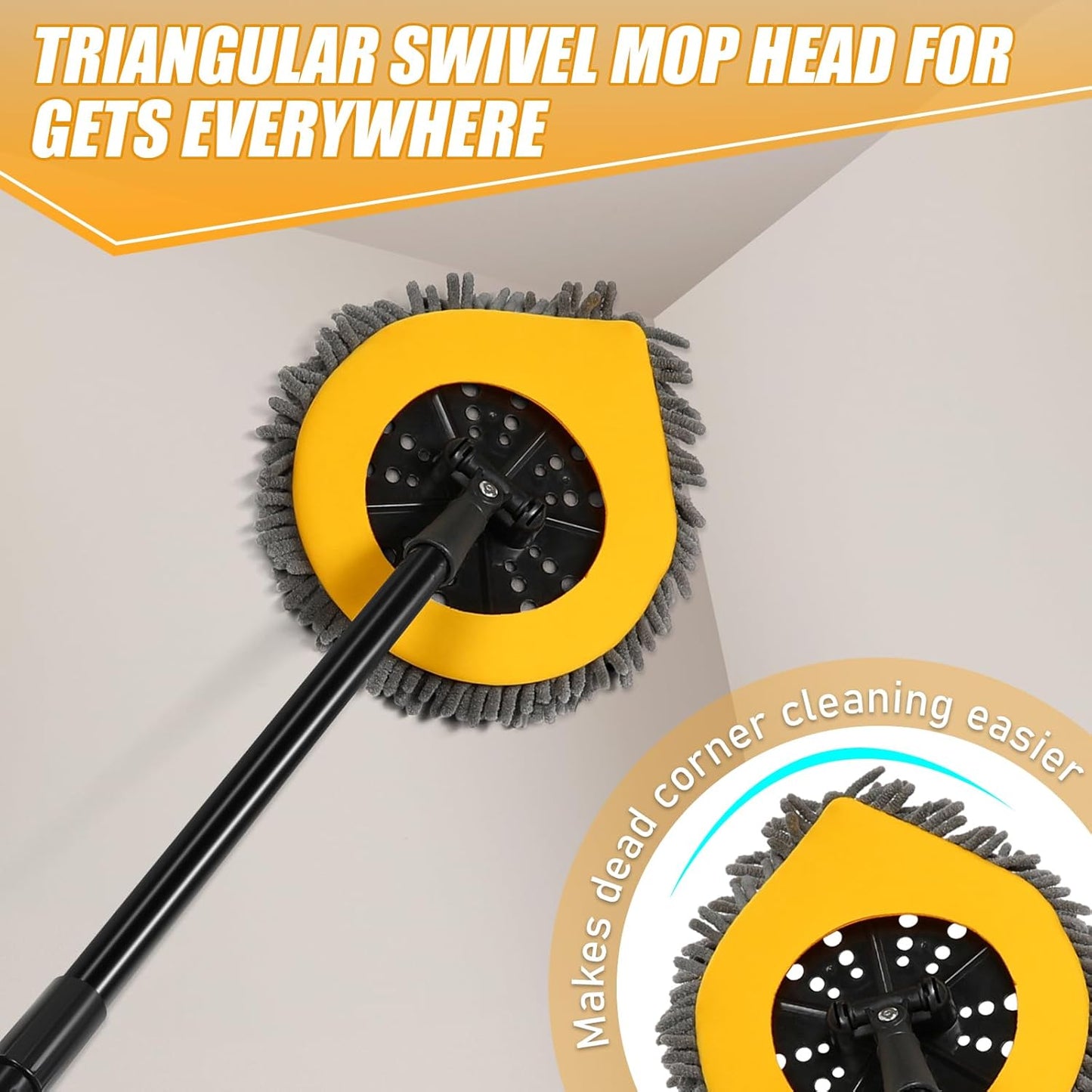 BUVE Wall Cleaner Mop Replacement Heads ,2-Pack Chenille Washable and Reusable Mop Pads, Ceiling Cleaner and Baseboard Duster ,Fit ASIN B0FGQ6M4Z6
